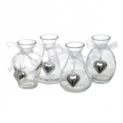 Set of 6 Glass Vases