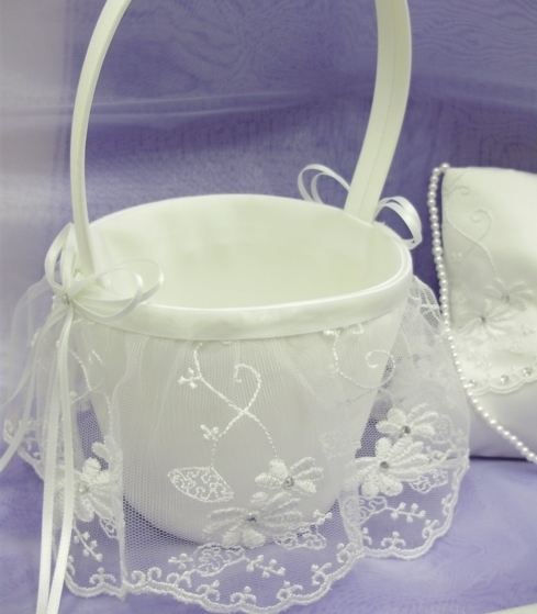 Lace Skirted Flower Girl Basket