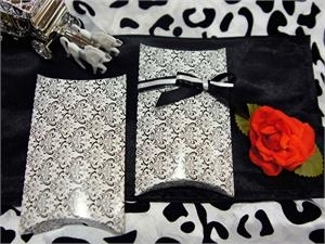 Damask Pillow shaped favor boxes set of 100