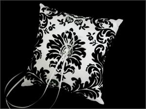Black and white ring pillow