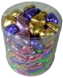 Mixed Colour Chocolate Hearts - 1150gms, approx 150 chocolates