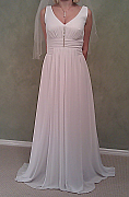 Australian made white chiffon and diamonte wedding dress, size 10 
