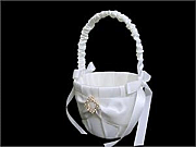 Satin Flower Girl Basket with Diamonte Buckle