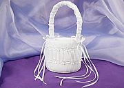 Satin Flower Girl Basket with Organza and Embroidery