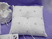 Pearl Ring Pillow with Lace Detail