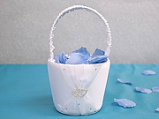 Double heart flower girl basket