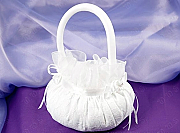 Satin Flower Girl Basket with Summer Lace 