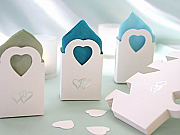 Favour Boxes with silver hearts - set of 100