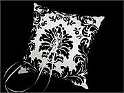Black and white ring pillow
