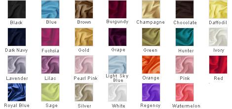 Elastic Woven Satin - Colour Range